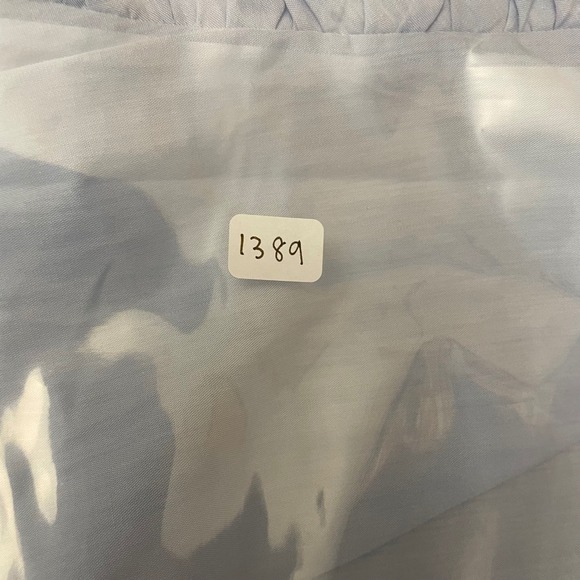 Sandro Paris Light Blue Smocked Waist Ruffle Sleeve Midi Dress Size 1 - Picture 10 of 10